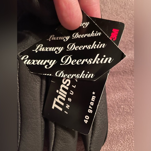 Women’s deerskin black leather gloves lined 40g 3M Thinsulate - size Medium - Picture 6 of 10